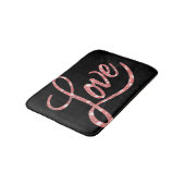 Tapis De Bain Love Script | Étoiles de Parties scintillant noire (Angle)