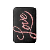 Tapis De Bain Love Script | Étoiles de Parties scintillant noire (Devant (Vertical))