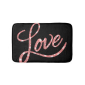 Tapis De Bain Love Script | Étoiles de Parties scintillant noire (Devant)