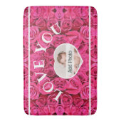 Tapis De Bain Love You Heart Photo Red Roses Modern Script migno (devant Vertical)