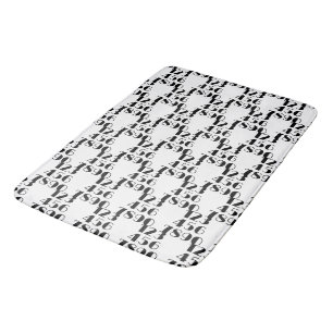 Tapis De Bain Lumière Élégante Noir et Blanc : 0 à 9
