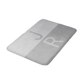 Tapis De Bain Lumineuses Gris & Gris Initiales Modernes Monogram (Angle)