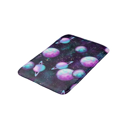 Tapis De Bain Luminosité du système solaire | Planète rose viole (Angle)