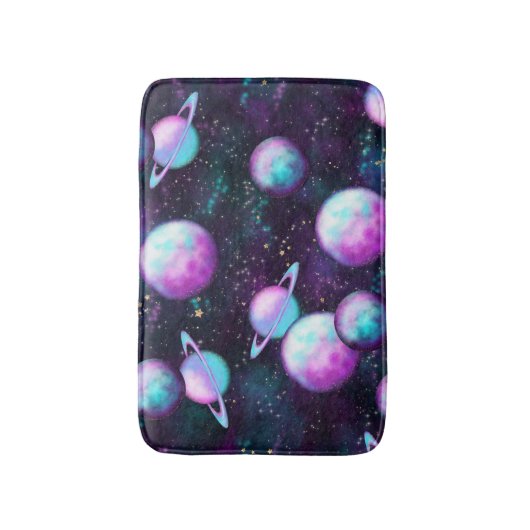 Tapis De Bain Luminosité du système solaire | Planète rose viole (Devant (Vertical))