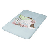 Tapis De Bain Luna Moth Moth Blanc Chat Vert (Angle)