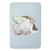 Tapis De Bain Luna Moth Moth Blanc Chat Vert (devant Vertical)