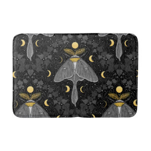 Tapis De Bain Luna moth, phases de lune et lierre damassé patron