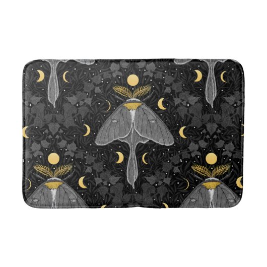 Tapis De Bain Luna moth, phases de lune et lierre damassé patron (Devant)