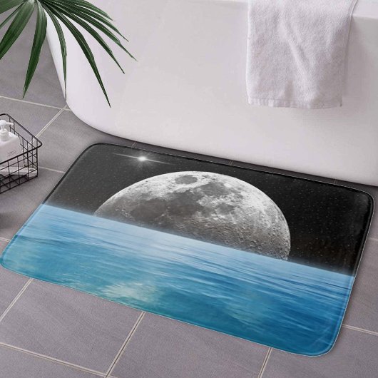 Tapis De Bain Lune au-dessus de l'océan
