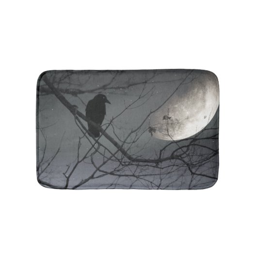 Tapis De Bain Lune Céleste Et Corbeau (Devant)
