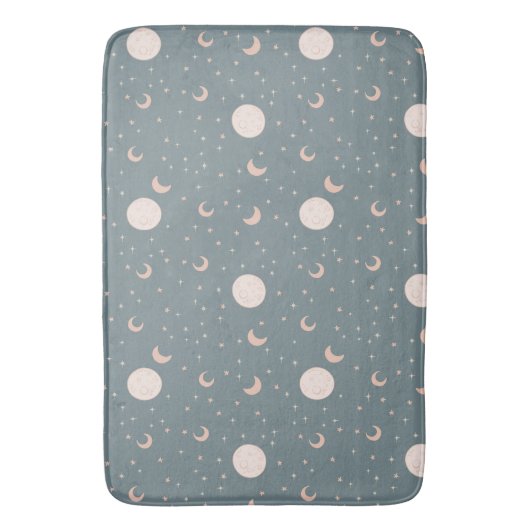 Tapis De Bain Lune et étoiles - bleu (devant Vertical)