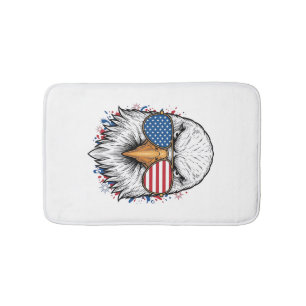 Tapis De Bain Lunettes de soleil aigle patriotique Vintage Vecto