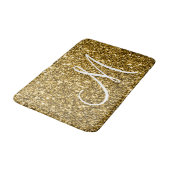 Tapis De Bain Luxe Gold Parties scintillant Élégante Monogramme  (Angle)