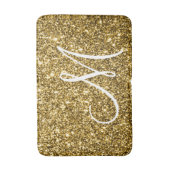 Tapis De Bain Luxe Gold Parties scintillant Élégante Monogramme  (Devant (Vertical))