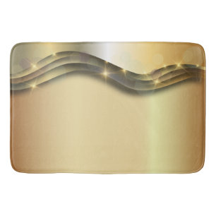 Tapis De Bain Luxueux brillant brillant en or stratifié Abstrait