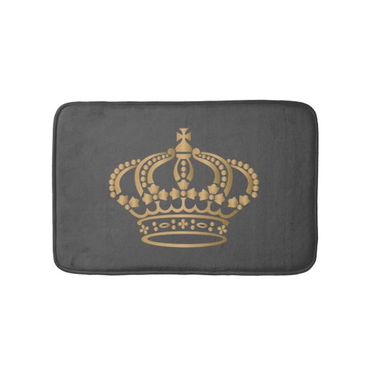 Tapis De Bain Luxueux Gold Crown Dark Grey (Devant)