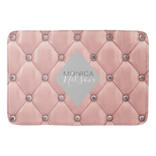Tapis De Bain luxueux rose or tufted monogramme