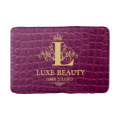 Tapis De Bain Luxury Crocodile Leather Monogram Gold Initial  (Devant)