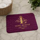 Tapis De Bain Luxury Crocodile Leather Monogram Gold Initial 