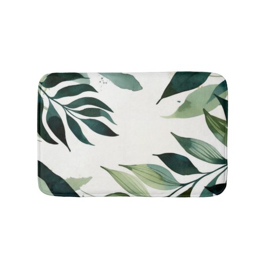 Tapis De Bain Luxury Emerald Green Gold Botanical Bath Mat (Devant)