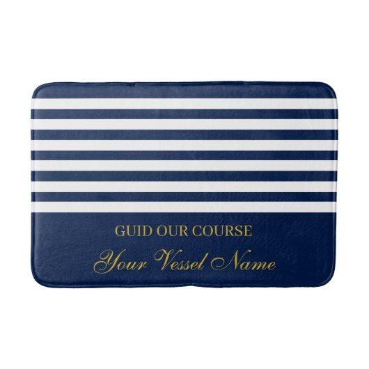 Tapis De Bain Luxury Personalised Nautical Stripes Boat Name (Devant)