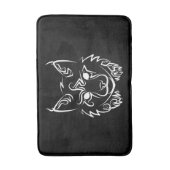 Tapis De Bain Lynx tribale noire et blanche (Devant (Vertical))