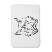 Tapis De Bain Lynx tribale noire et blanche (Devant (Vertical))