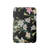 Tapis De Bain Lys floraux : peinture arrière - plan noire (Devant (Vertical))