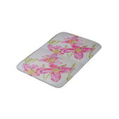 Tapis De Bain Lys Lily rose Aquarelle Peinture Florale (Angle)