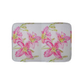 Tapis De Bain Lys Lily rose Aquarelle Peinture Florale (Devant)