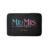Tapis De Bain M. & Mme Newlysée Couple Mariage Anniversaire Noir (Devant)