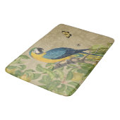 Tapis De Bain Macaw Blue Jaune Tropical Jungle Antique (Angle)