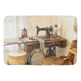 Tapis De Bain Machine à coudre et carrousel de fil