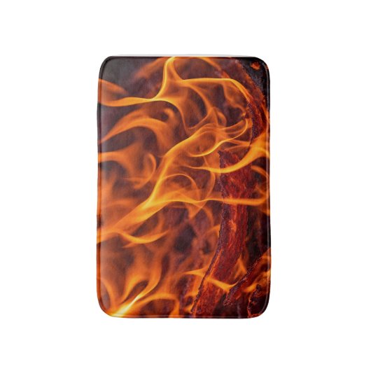 Tapis De Bain macro Flamme d'incendie (Devant (Vertical))