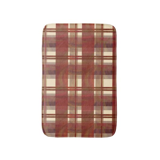 Tapis De Bain Madras Plaid Fall Red (Devant (Vertical))