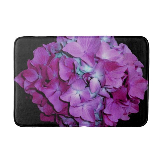 Tapis De Bain Magenta Hydrangea rose floral (Devant)