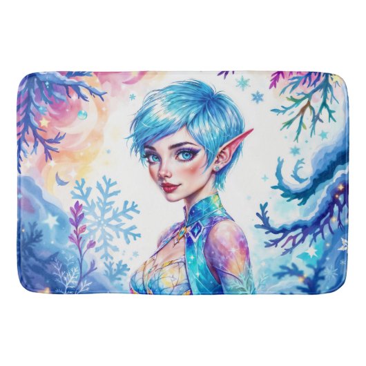 Tapis De Bain Magic elf neige forêt gelée conte de fées (Devant)