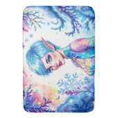 Tapis De Bain Magic elf neige forêt gelée conte de fées (devant Vertical)