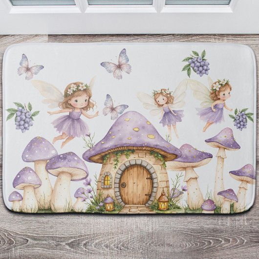 Tapis De Bain Magic Fairies Purple Garden