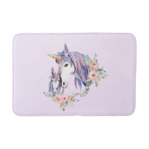 Tapis De Bain Magique Unicorne maman & bébé aquarelle