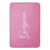 Tapis De Bain Magnifique ou votre message, Script blanc, rose (devant Vertical)