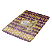 Tapis De Bain Magnifique Velours Violet Or Monogramme Élégant Ch (Angle)