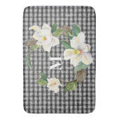 Tapis De Bain Magnolia Black and White Check w Monogramme (devant Vertical)