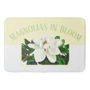 Tapis De Bain Magnolia Bloom   Grand jaune et blanc