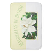 Tapis De Bain Magnolia Bloom | Grand jaune et blanc (devant Vertical)
