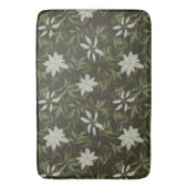 Tapis De Bain Magnolia et feuilles verts sur noir (devant Vertical)