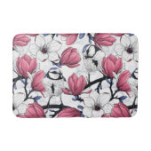 Tapis De Bain Magnolia rose et métis bleu (Devant)