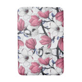 Tapis De Bain Magnolia rose et métis bleu (Devant (Vertical))