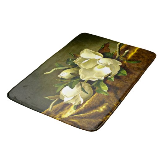 Tapis De Bain Magnolias sur le tissu en velours or (Angle)