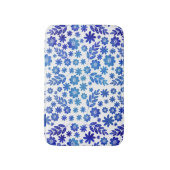 Tapis De Bain Main bleue de Chine dessinée motif floral (Devant (Vertical))